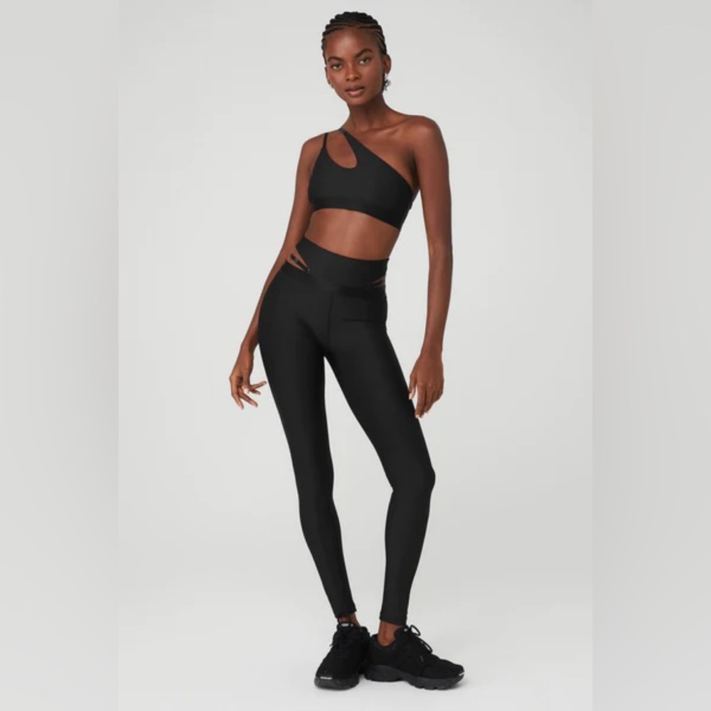 Alo Yoga All Nighter Bra & Extreme High Waist Leggings Black Size Small BNWT!